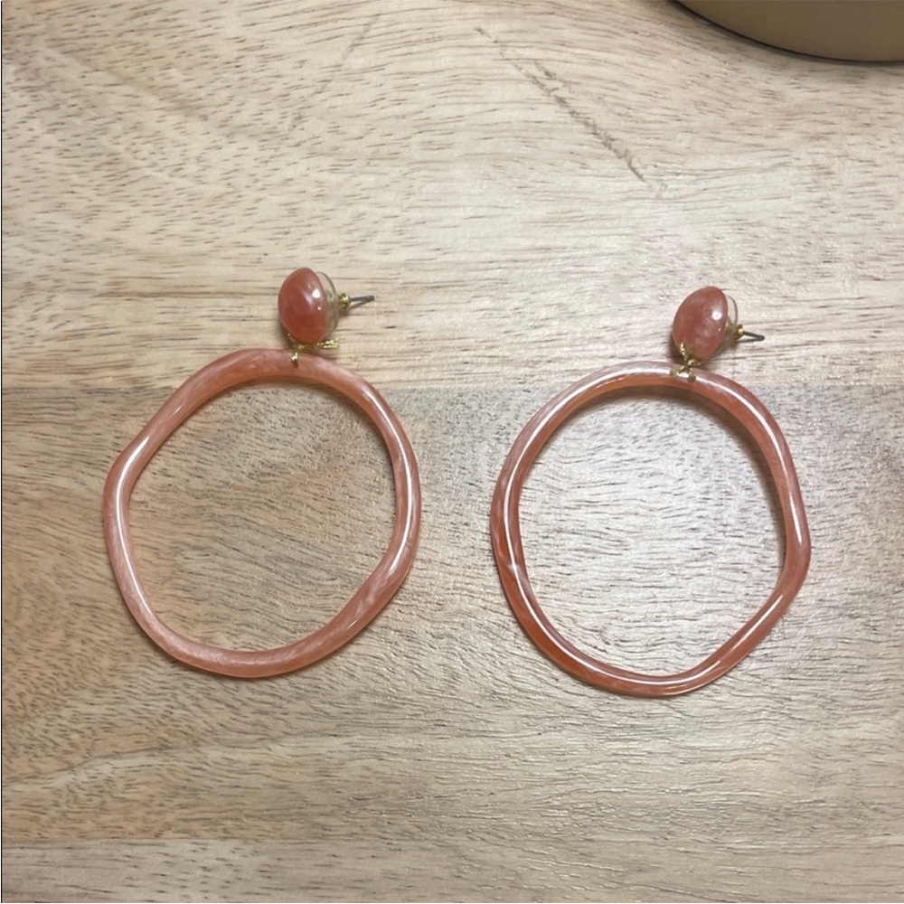 Lele Sadoughi Pink Hoop Earrings